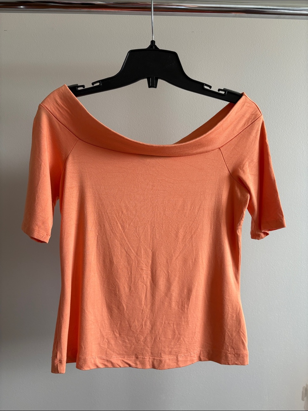 Women's Off-the-Shoulder Peach Quarter Sleeve Top